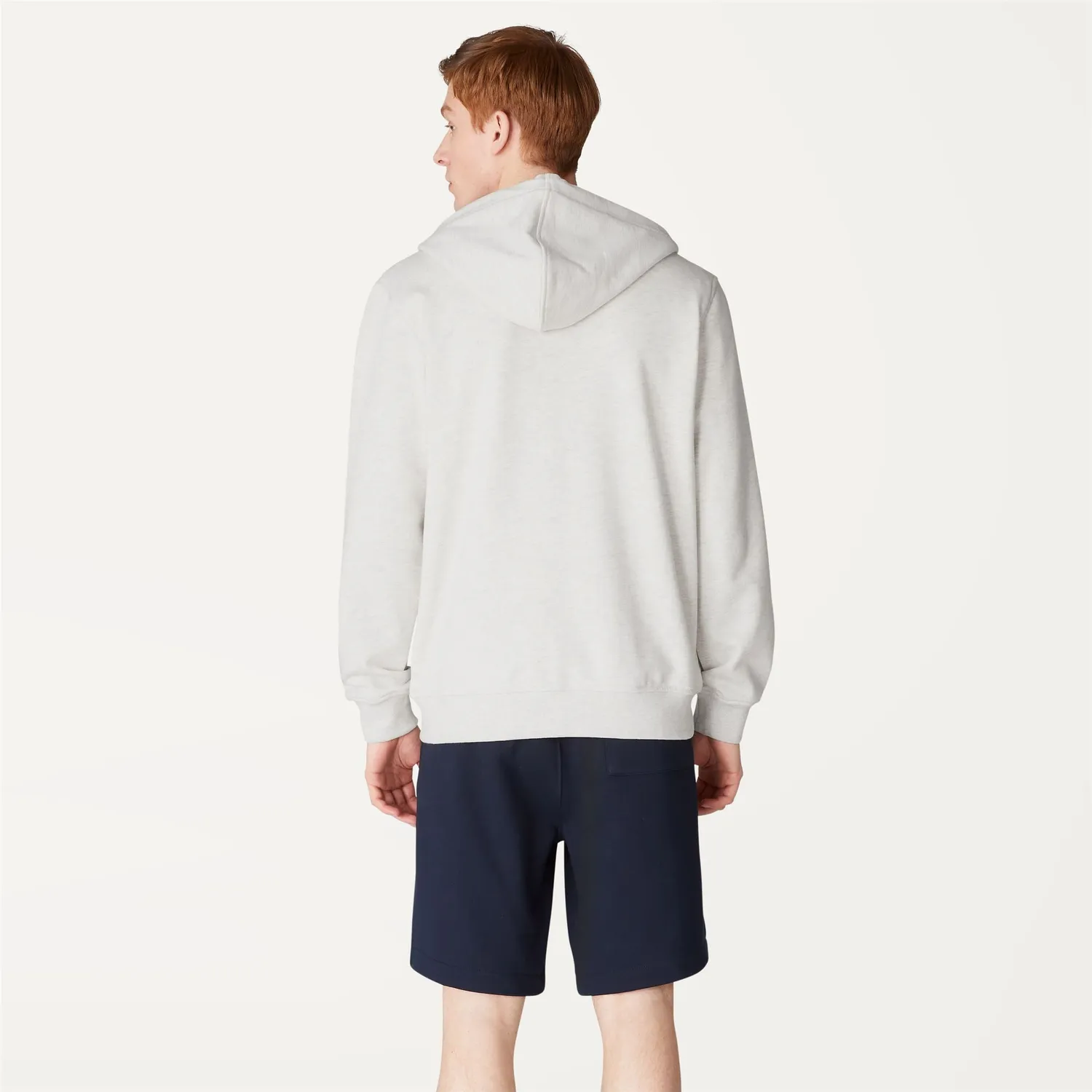 K-Way Anthony hanorac fleece barbati alb melange cu gluga