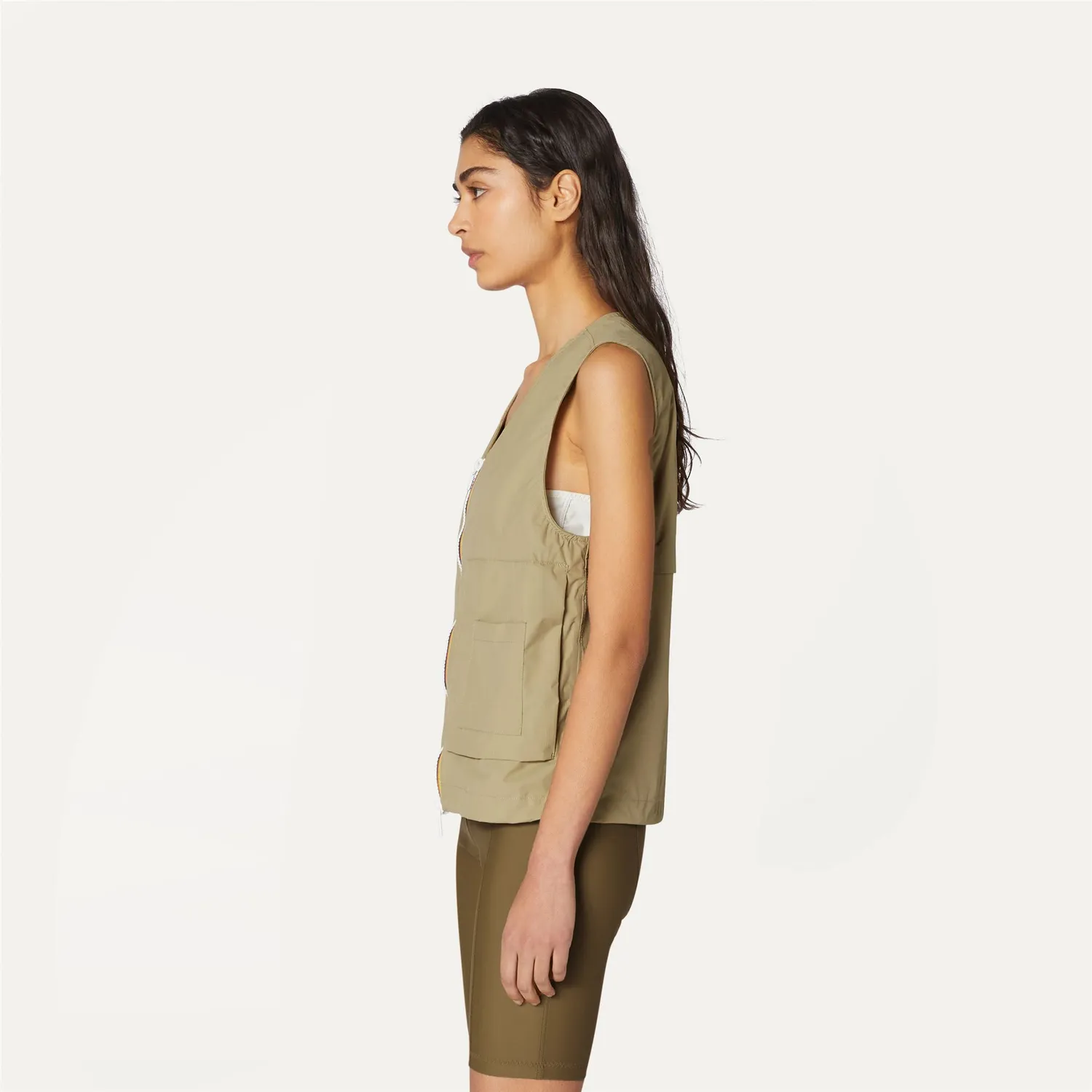 K-Way Barnel 2.1 Amiable vestă unisex bej impermeabilă