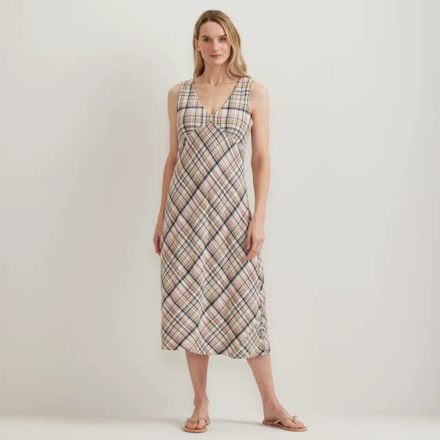 Eddie Bauer Crinkle Midi rochie damă ivory