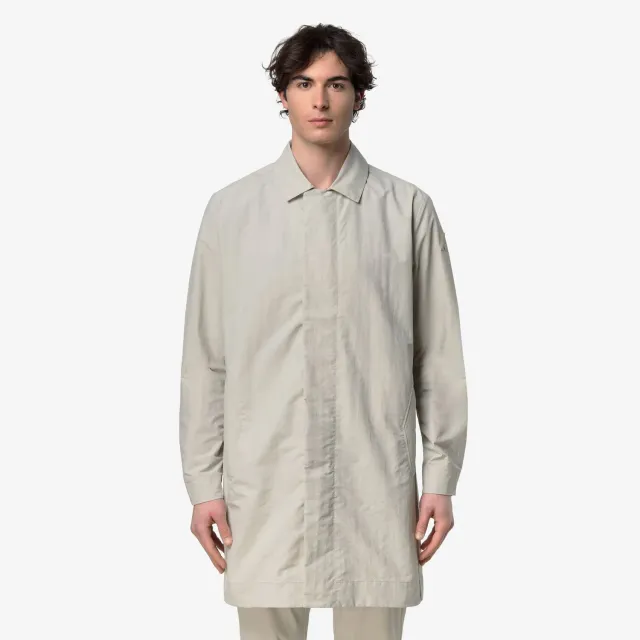 K-Way Poirol Cotton Blend palton bej 3/4 bumbac