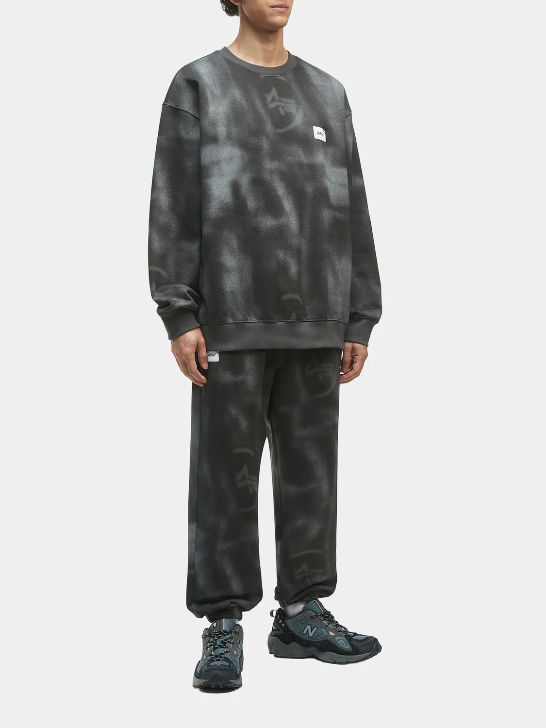 Alpha Industries UNFRM Washed pantaloni trening gri bumbac