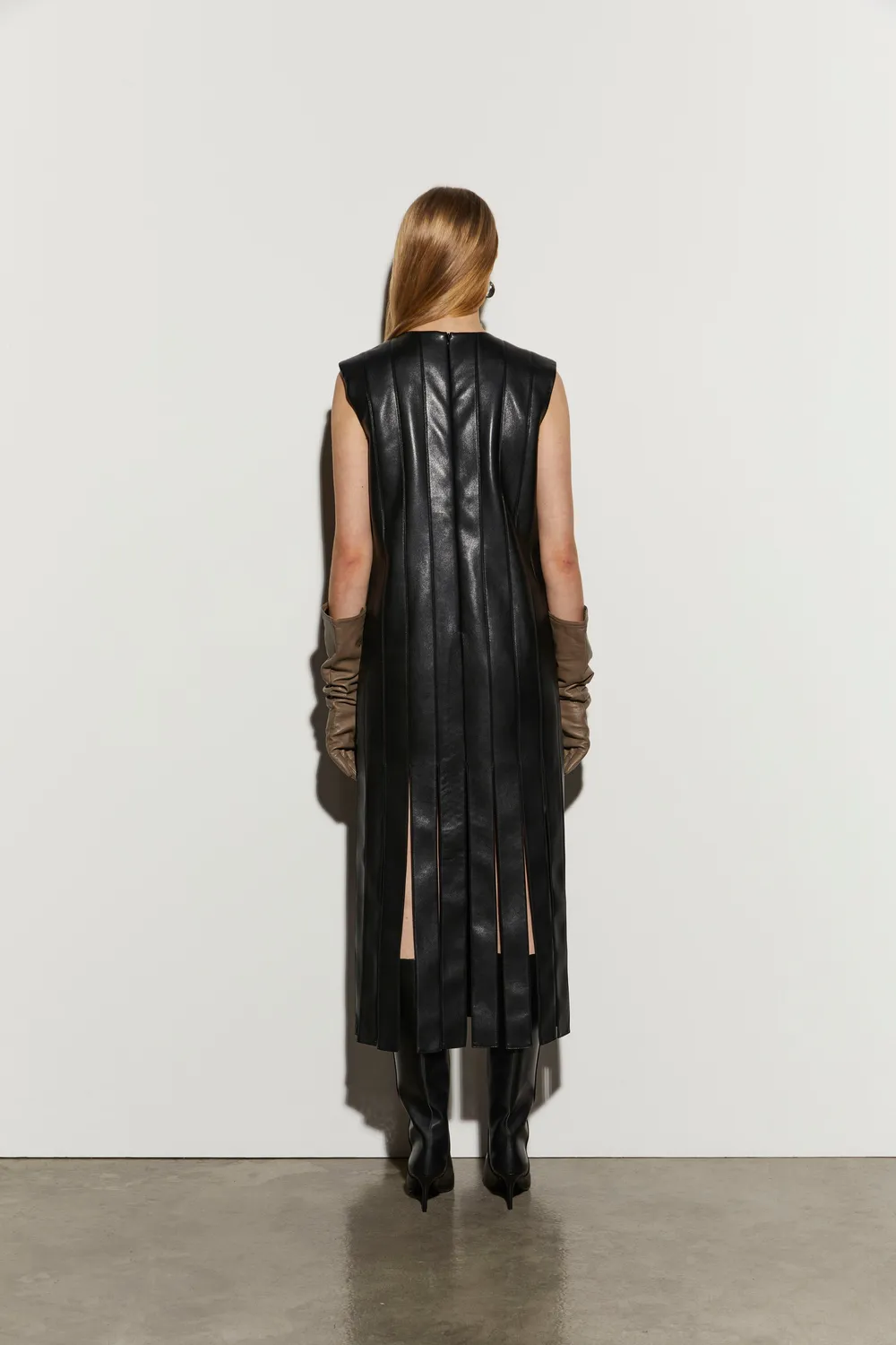 Isabelle Blanche rochie midi neagra M piele