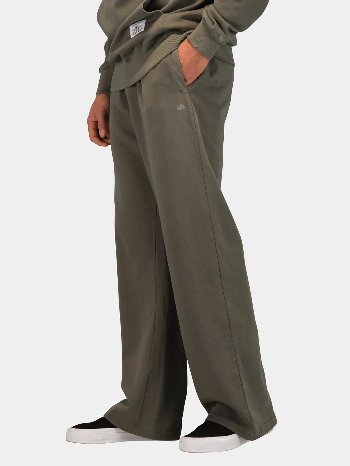 Alpha Industries Essential pantaloni trening Field Gray bumbac