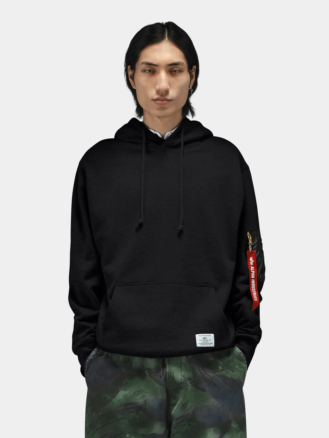 Alpha Industries Utility Pocket hanorac negru bumbac
