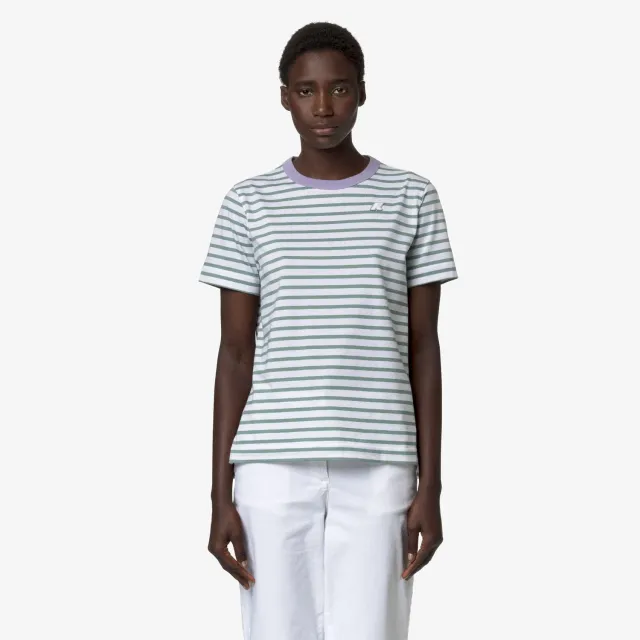 K-Way Emeli Stripes tricou dama alb dungi
