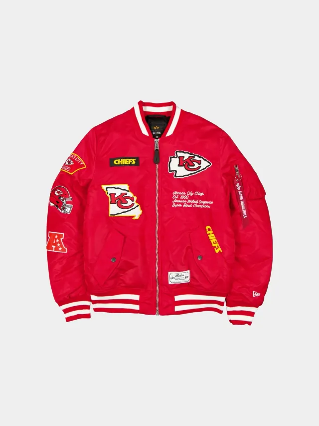Alpha Industries Chiefs New Era MA-1 bomber rosu calduros