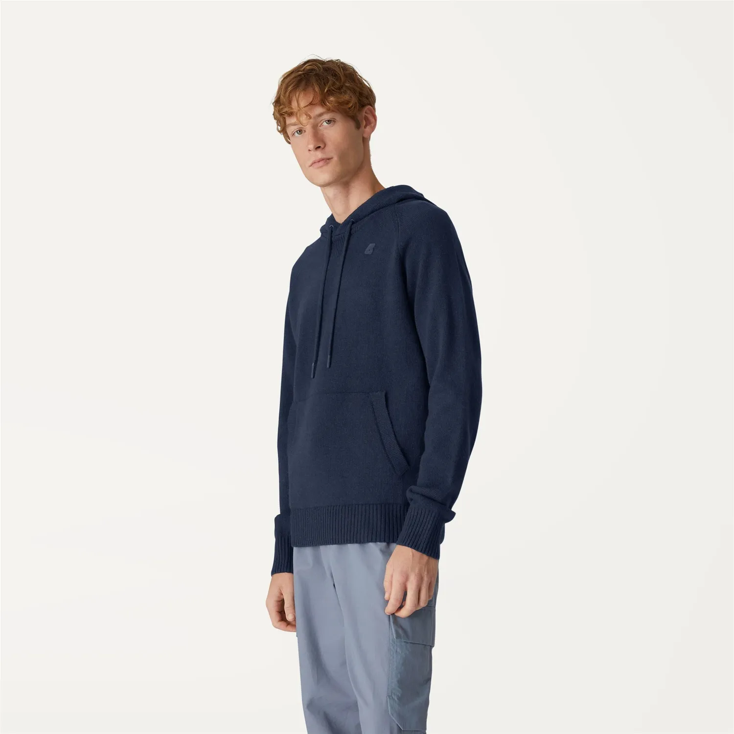 K-Way Richie Lambswool pulover albastru cu glugă