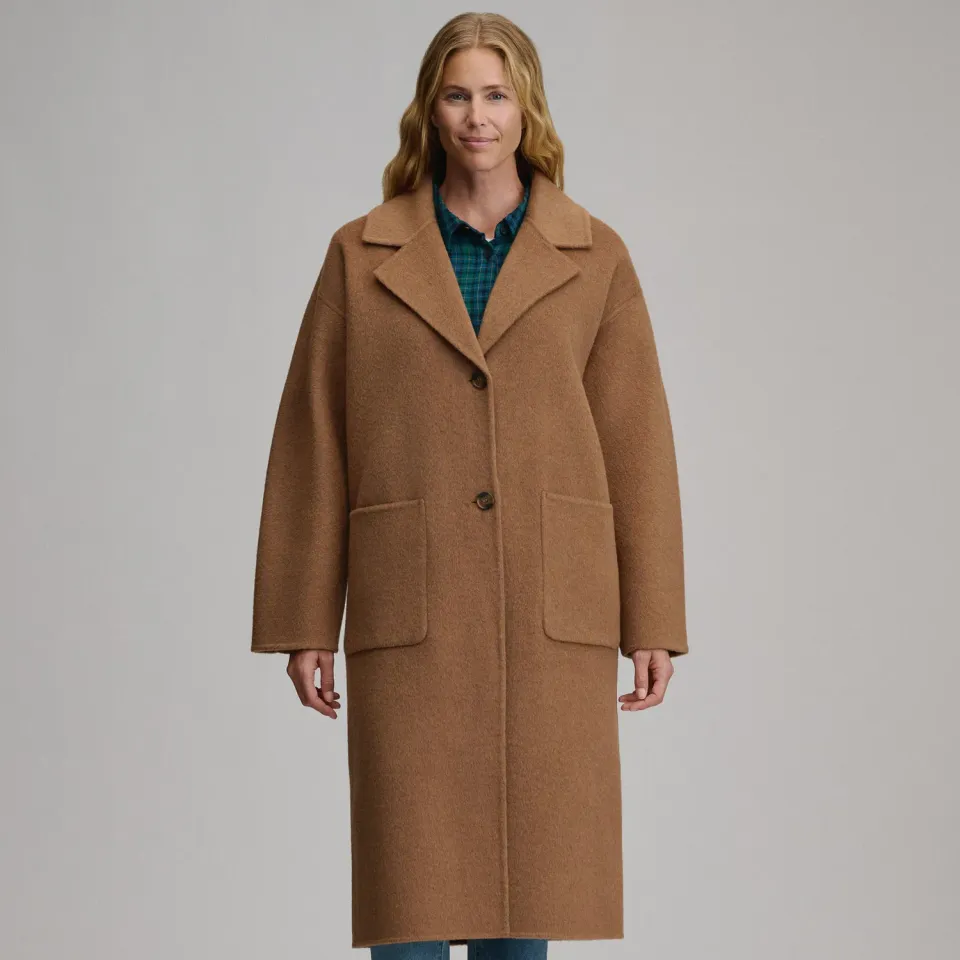 Eddie Bauer Wool Blend Trench palton damă Camel din lână