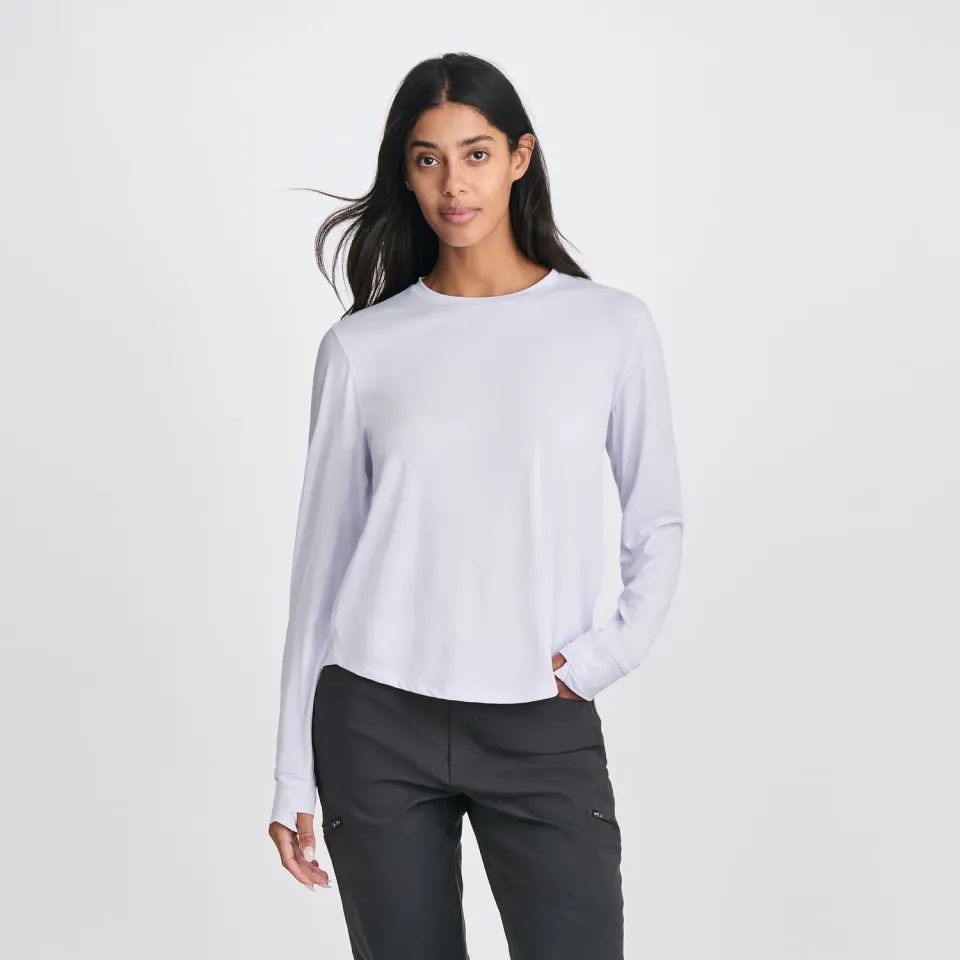 Eddie Bauer Solarfoil Pullover Print bluza alba protectie UV