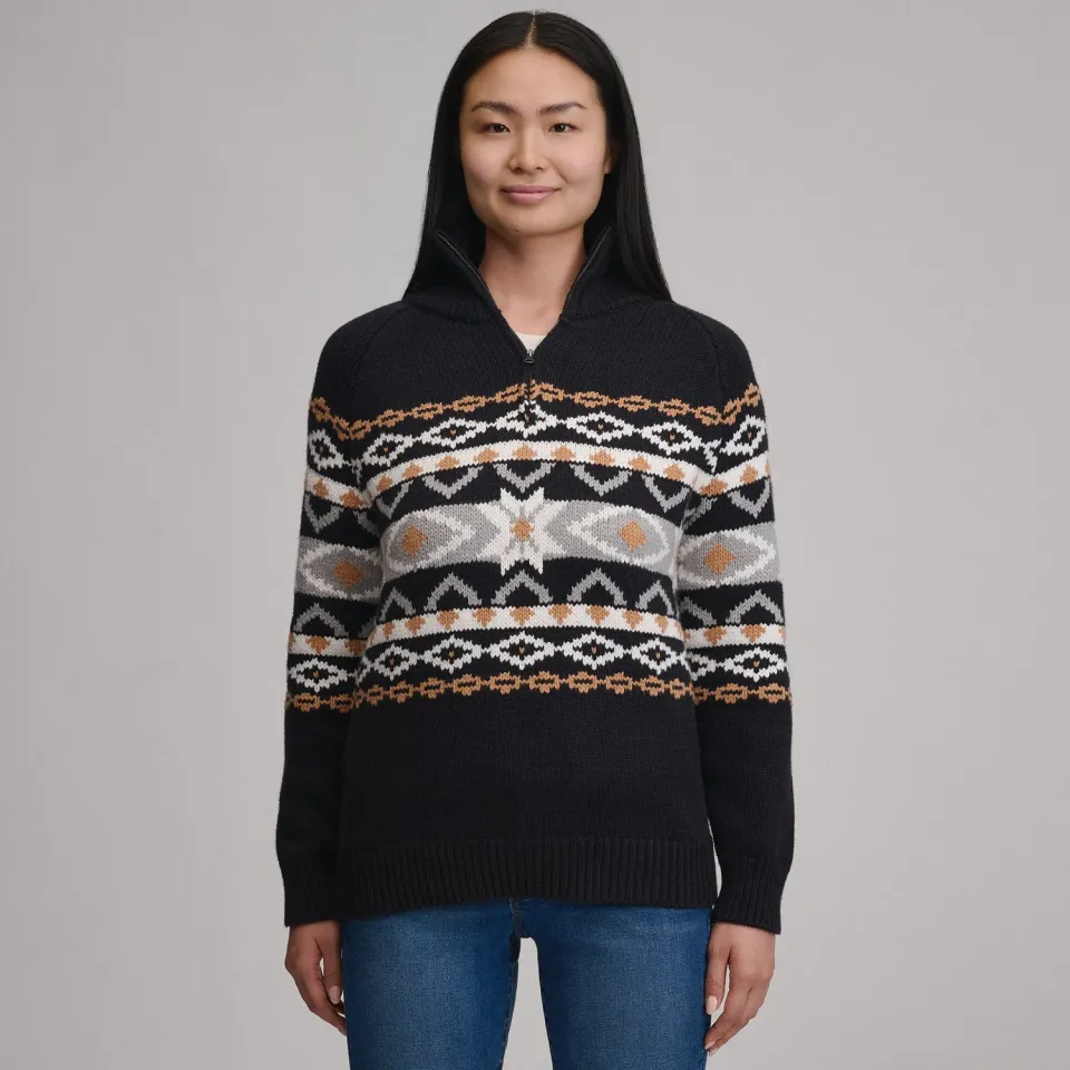 Eddie Bauer Everloft Jacquard pulover dama negru calduros