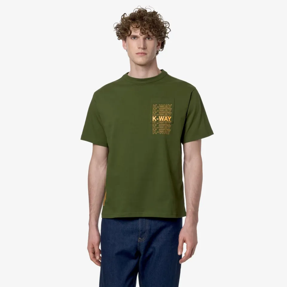 K-Way Fantome tricou Green Cypress bumbac gros