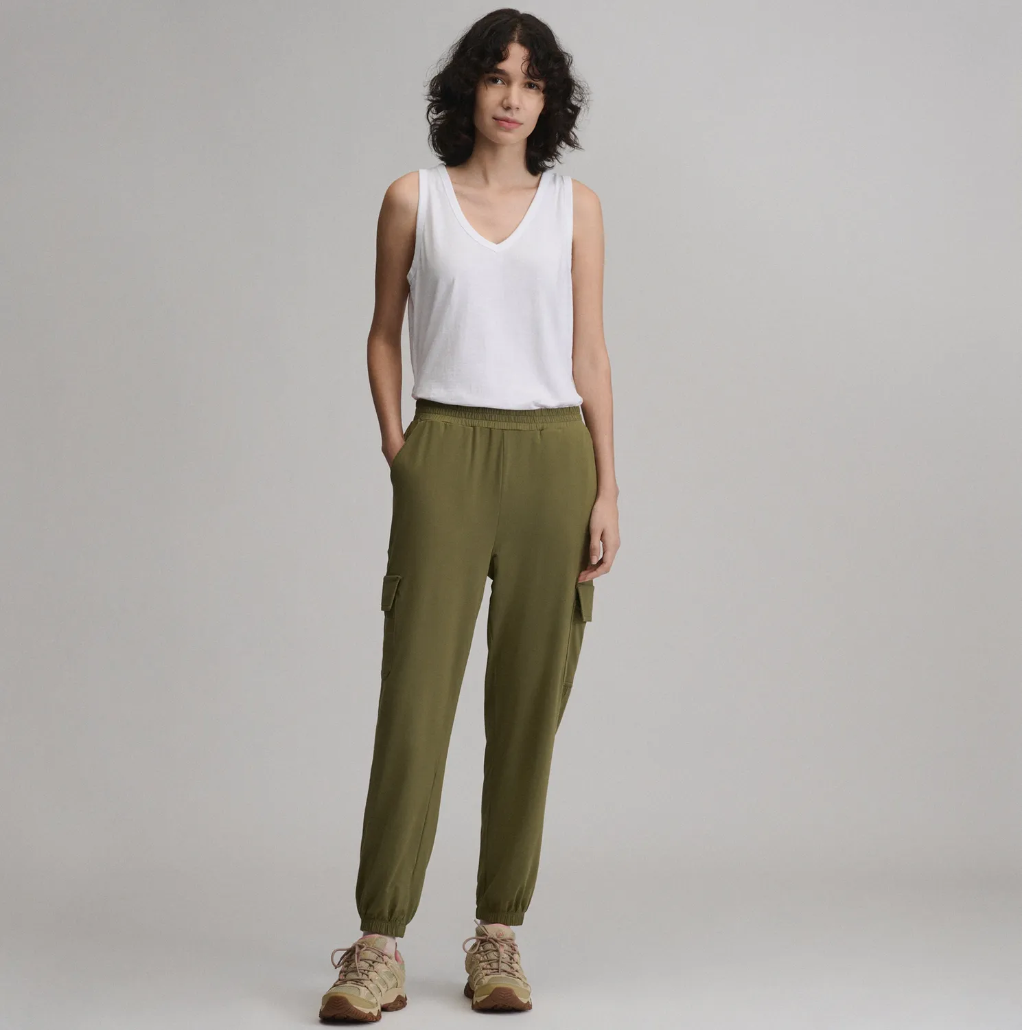 Eddie Bauer Sightseer Knit Cargo pantaloni negri dama