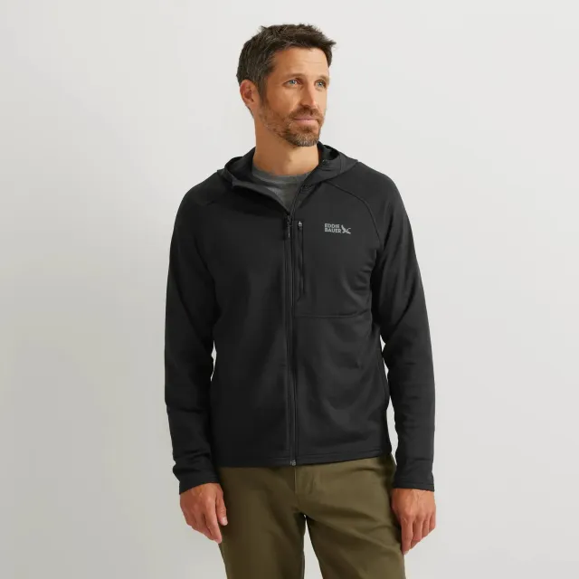 Eddie Bauer High Route Grid Full-Zip hanorac negru călduros