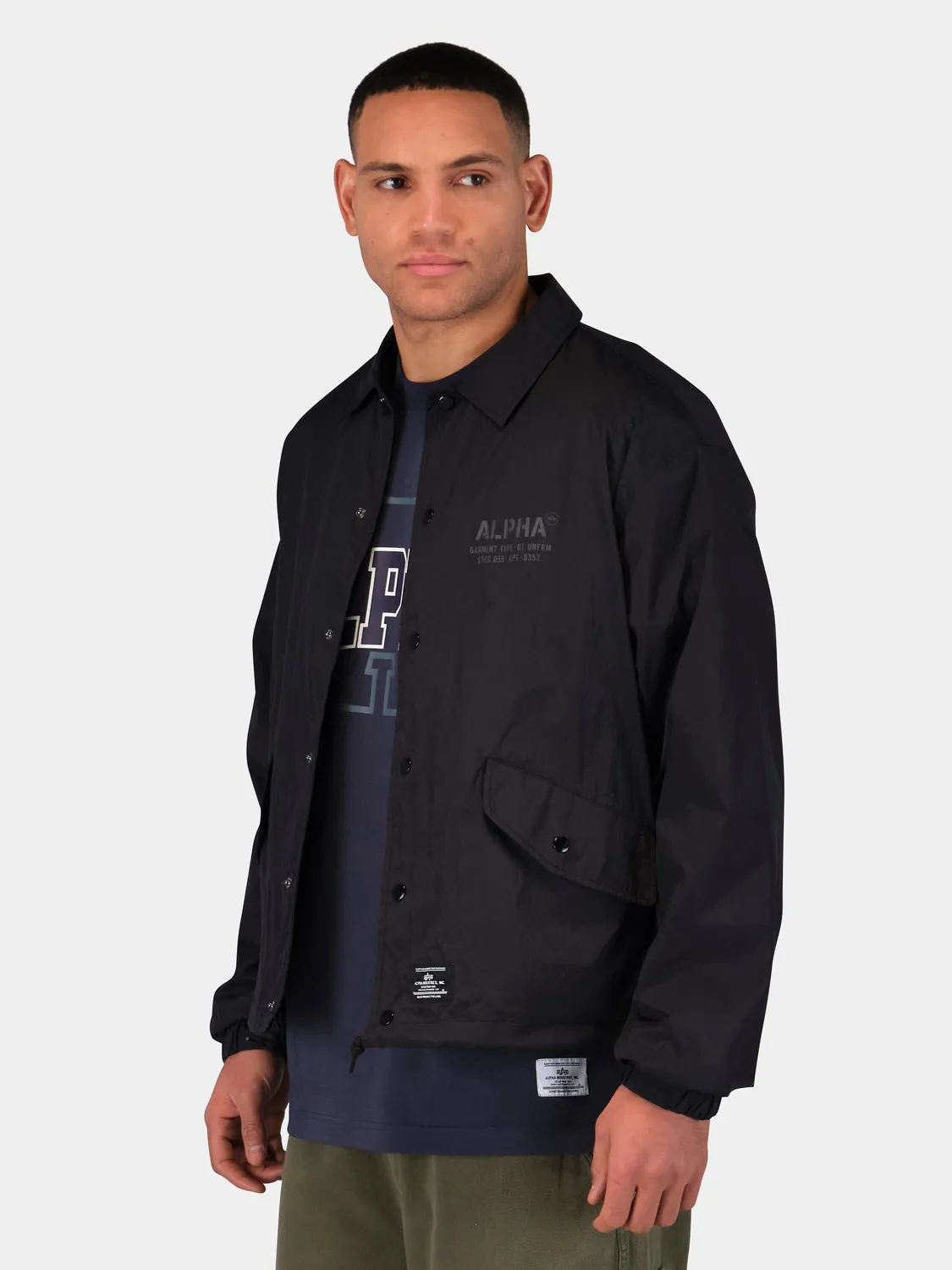 Alpha Industries Coaches geaca neagra usoara impermeabila