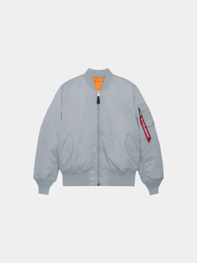 Alpha Industries MA-1 Heritage Mist geaca bomber gri reversibila