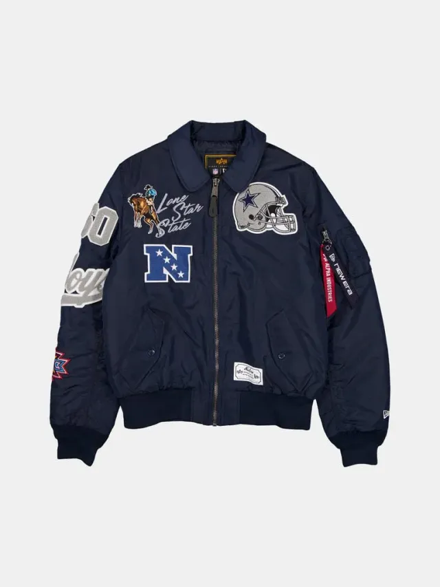 Alpha Industries Dallas Cowboys MA-1 Collared geaca bomber navy nailon
