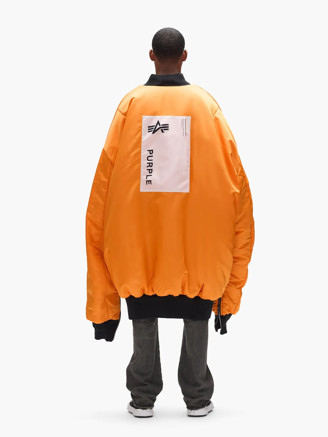 Alpha Industries Purple Giant geacă bomber negru reversibilă