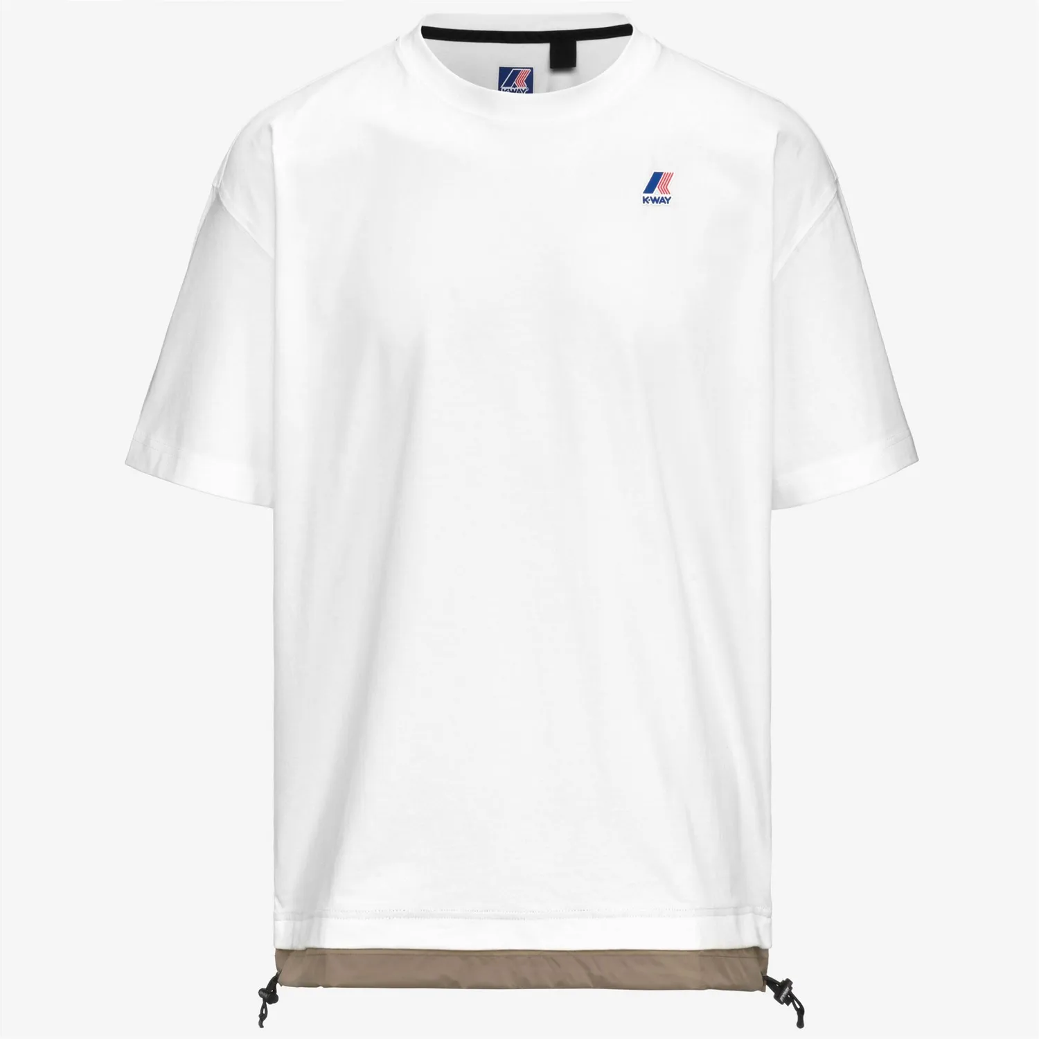 K-Way Le Vrai Serille tricou alb-bej taupe din bumbac