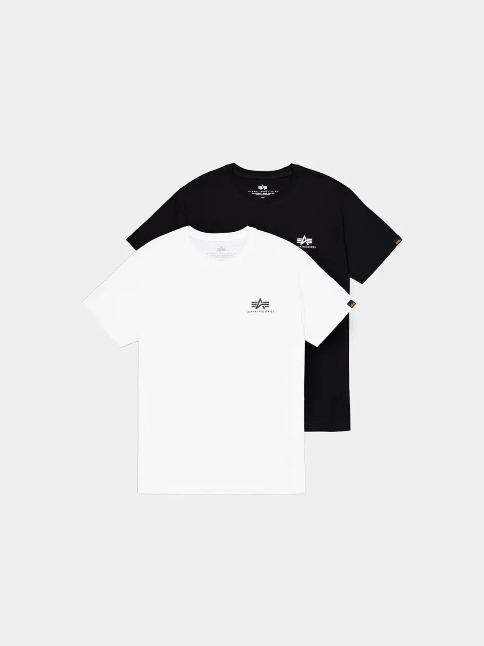 Alpha Industries Basic Small Logo tricou negru/alb 2 bucăți jersey