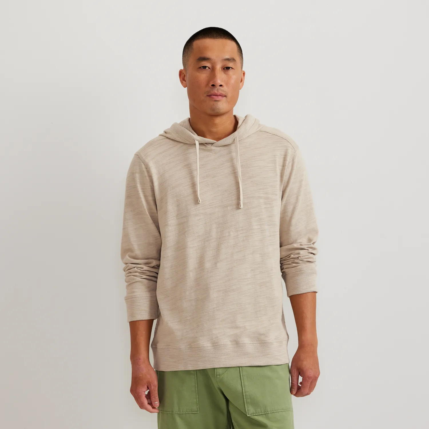Eddie Bauer Slub hanorac barbati gri bumbac cu gluga