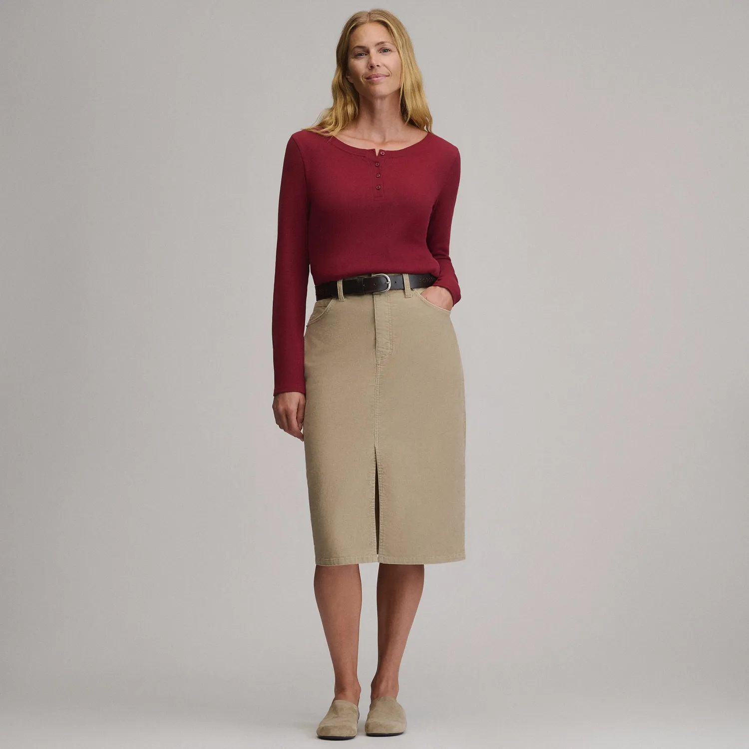 Eddie Bauer Cord fusta catifea Light Khaki