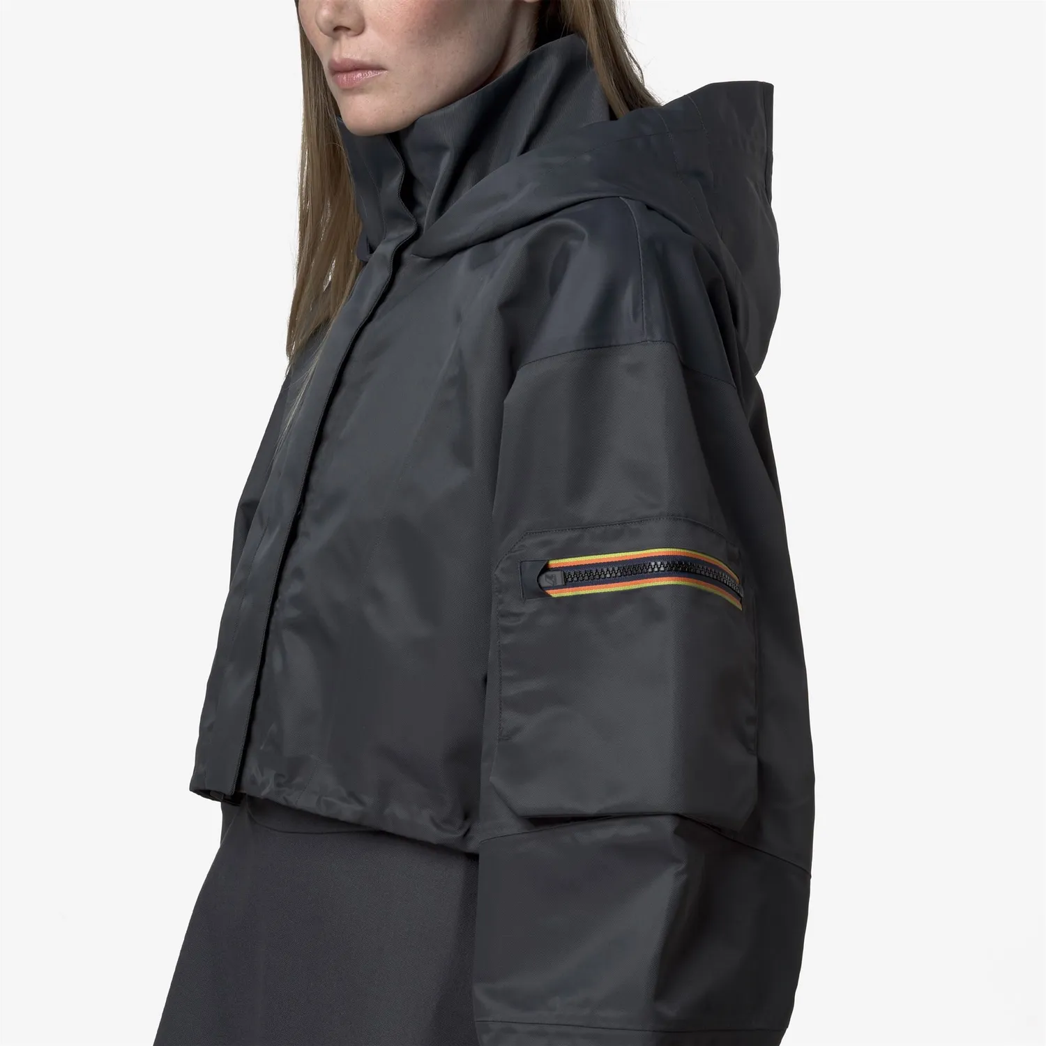 K-Way Jaxie Tech Shiny Twill geacă damă albastru scurtă
