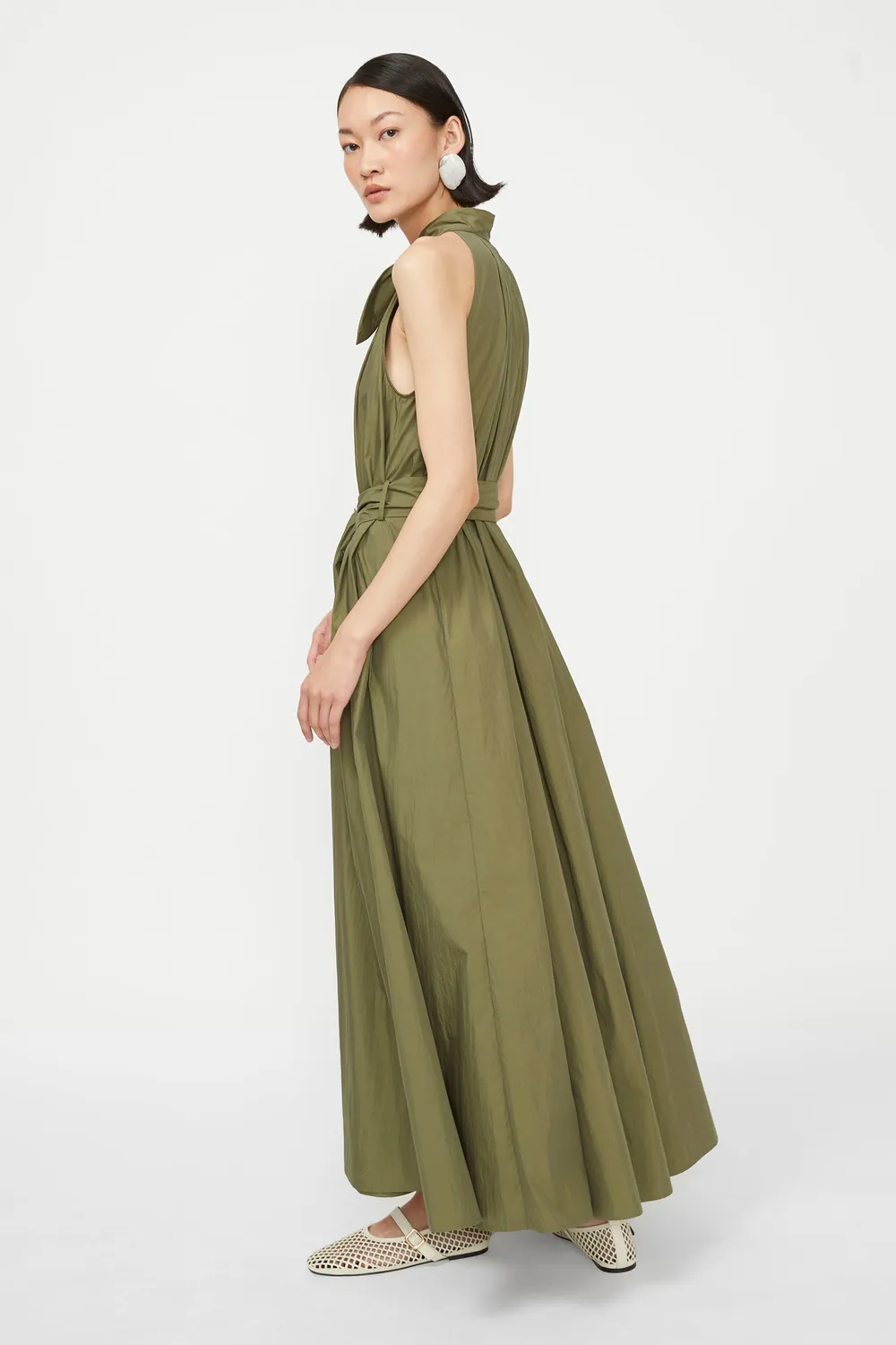 Rochie Isabelle Blanche lunga fara maneci verde chiparos