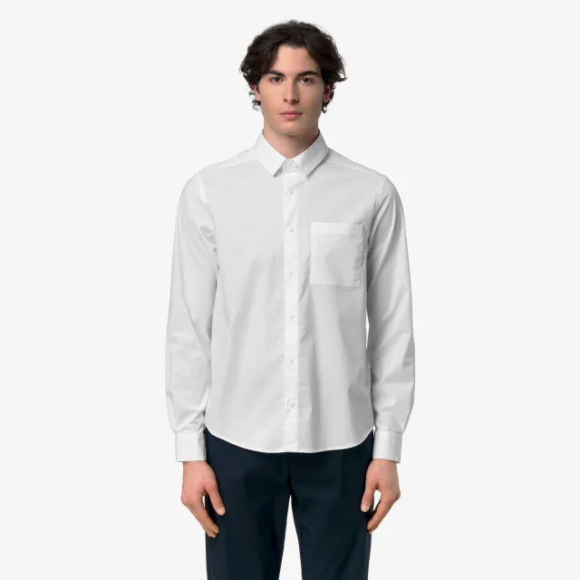 K-Way Damir St Poplin No Iron cămașă bărbați albă elastică