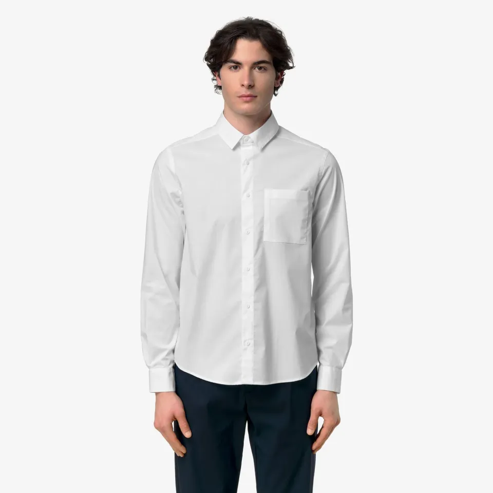 K-Way Damir St Poplin No Iron cămașă bărbați albă elastică
