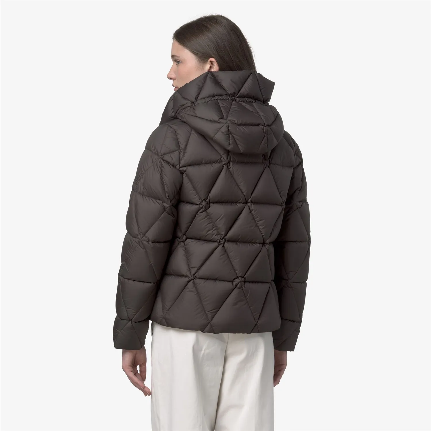 K-Way Lethille Thermo geaca puf dama negru masliniu scurta