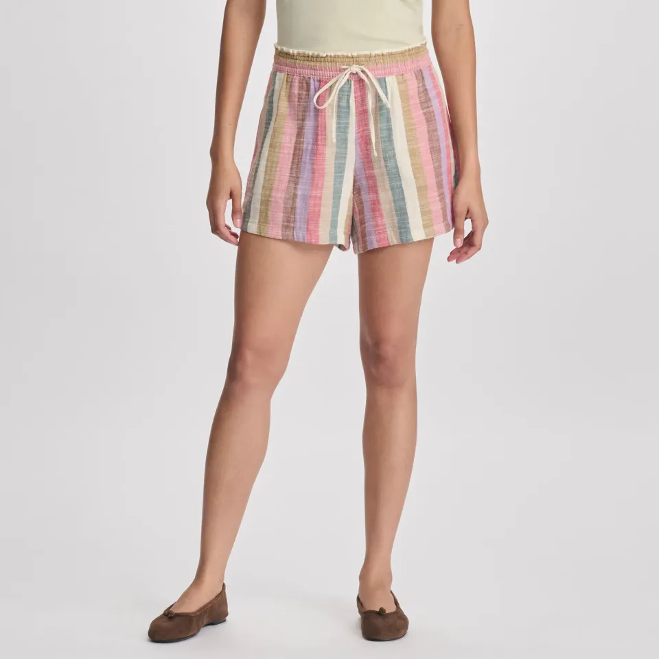 Eddie Bauer Woven Cotton Slub sort dama bumbac bej