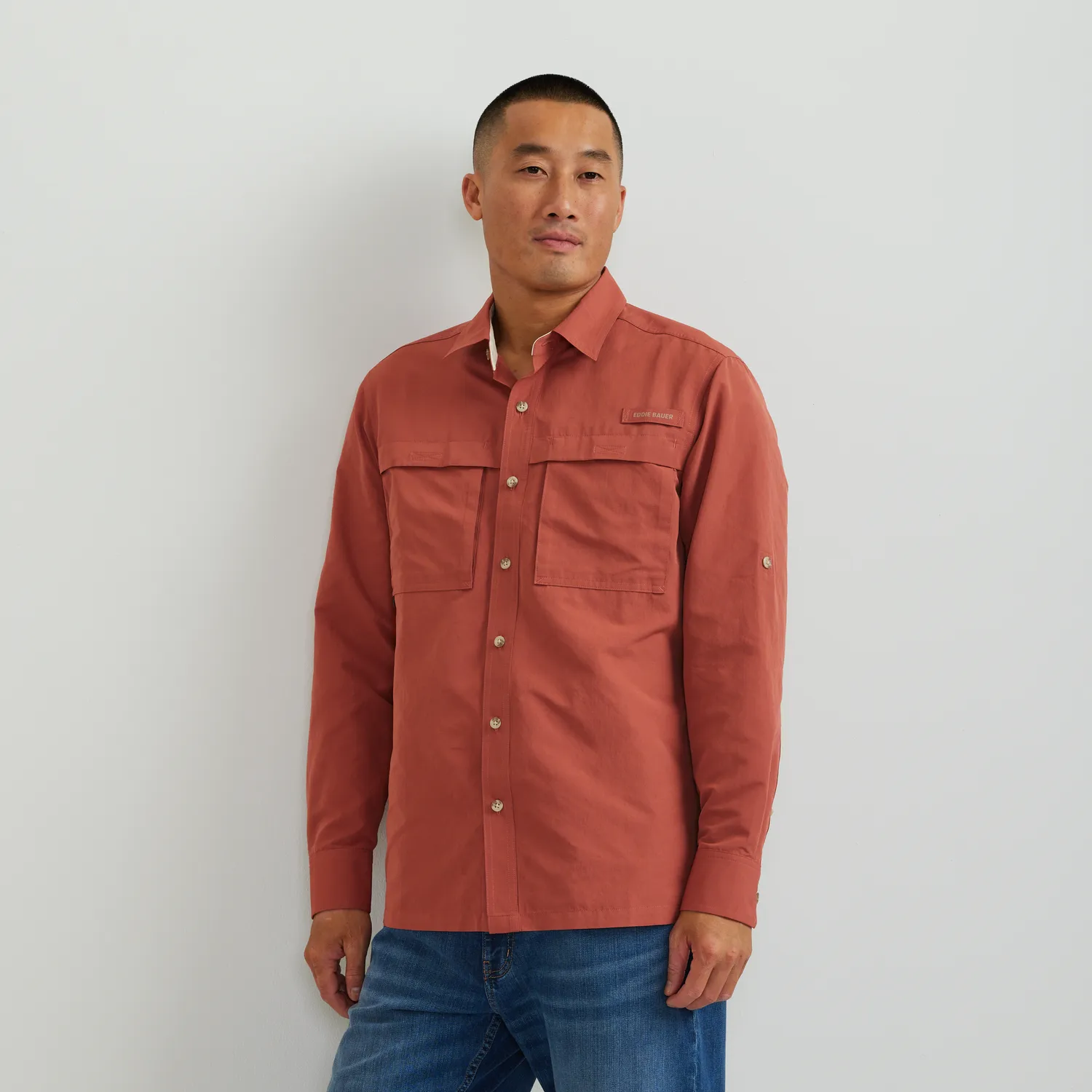 Eddie Bauer Rainier Cămașă Mineral Red cu UV
