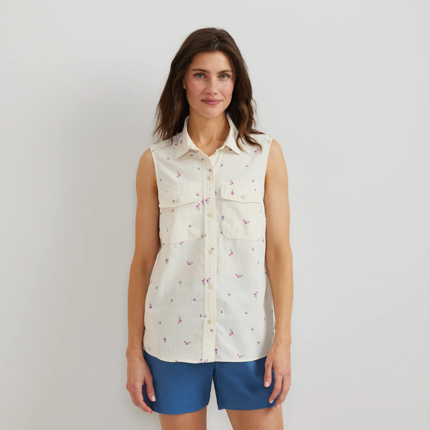 Eddie Bauer Mountain 3.0 Sleeveless Shirt bluza dama imprimeu