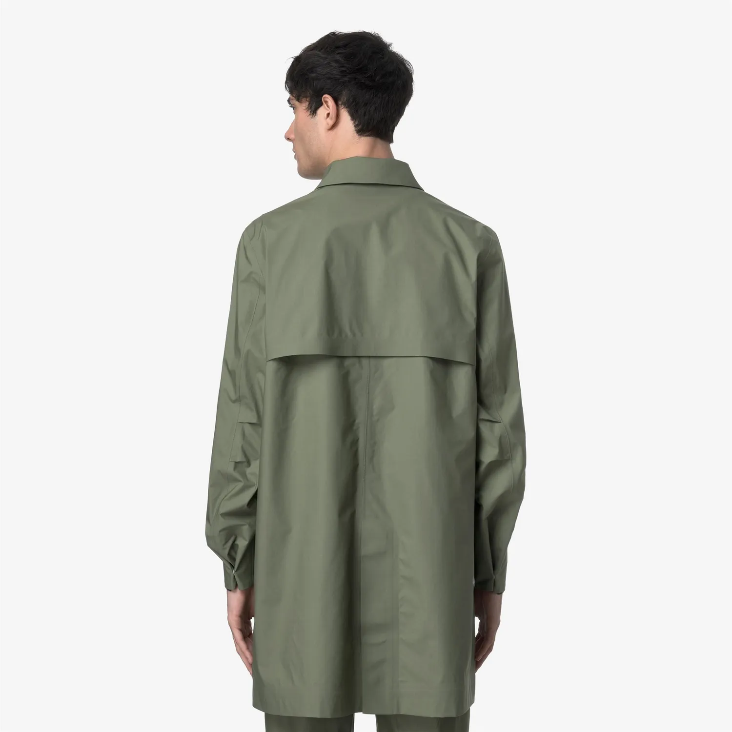 K-Way Poir 3L Poplin geaca verde lichen bej trei sferturi
