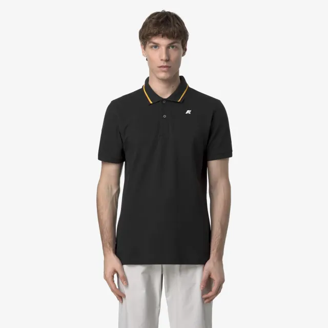 K-Way Jud Pique Slim polo barbati negru Pure elastic