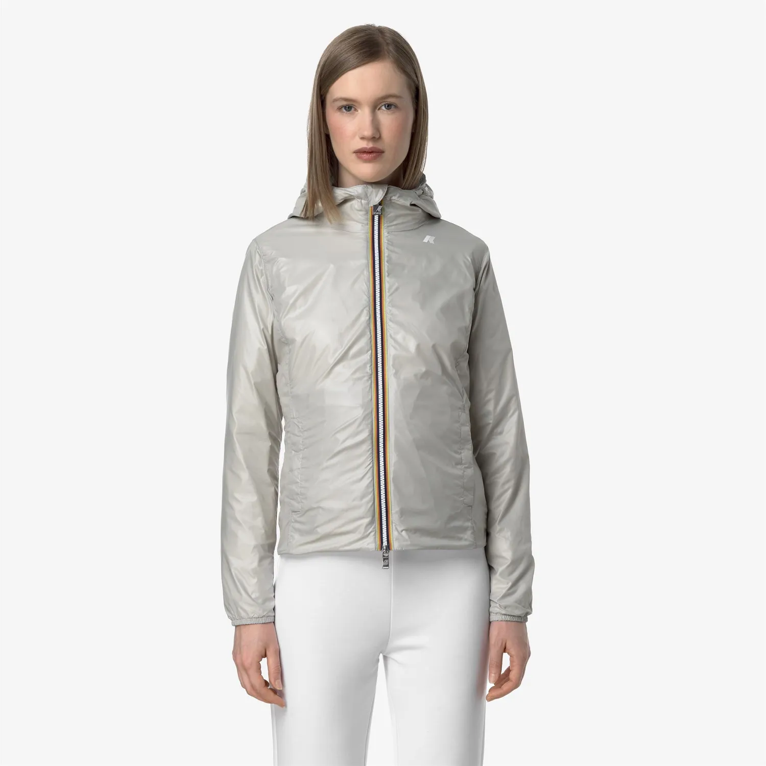 K-Way Lily Plus.2 Double geaca scurta reversibila bej-bleu