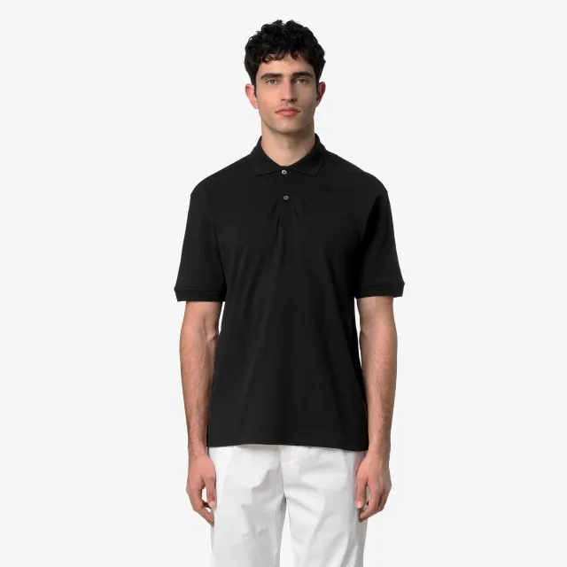 K-Way Simor Pique polo barbati negru bumbac elastic