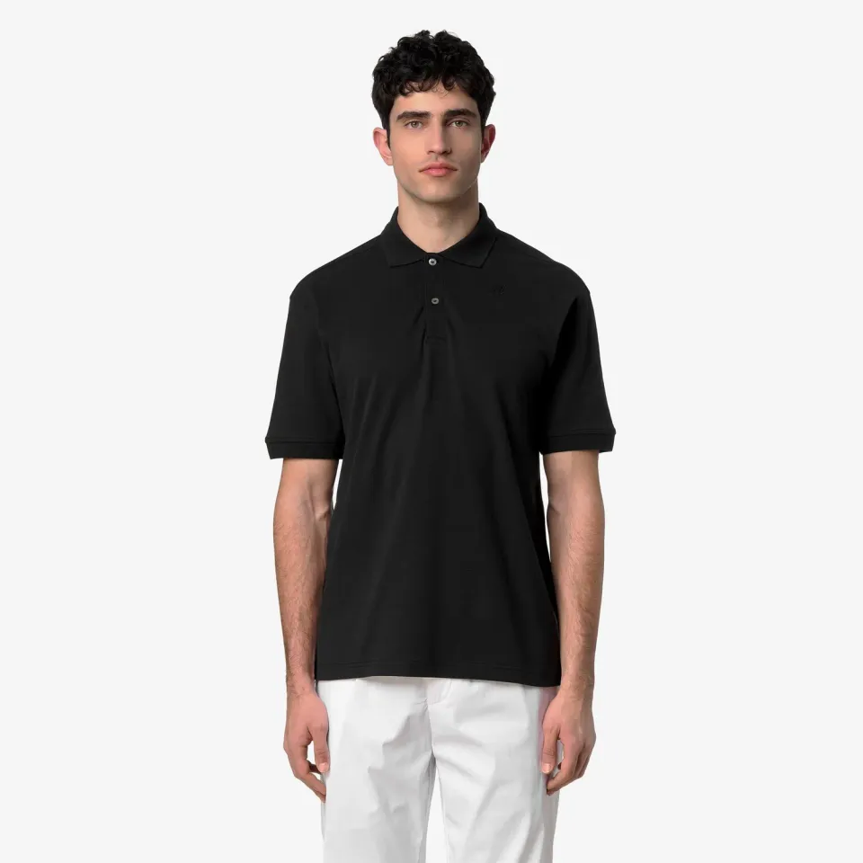 K-Way Simor Pique polo barbati negru bumbac elastic