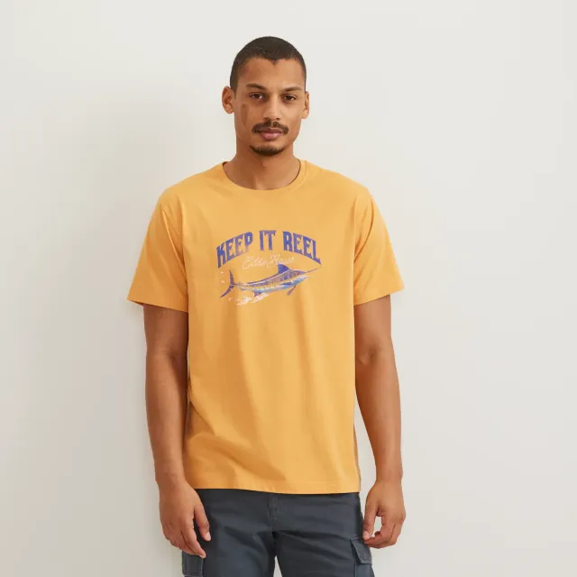 Eddie Bauer Keep It Reel tricou barbati Burnt Orange bumbac