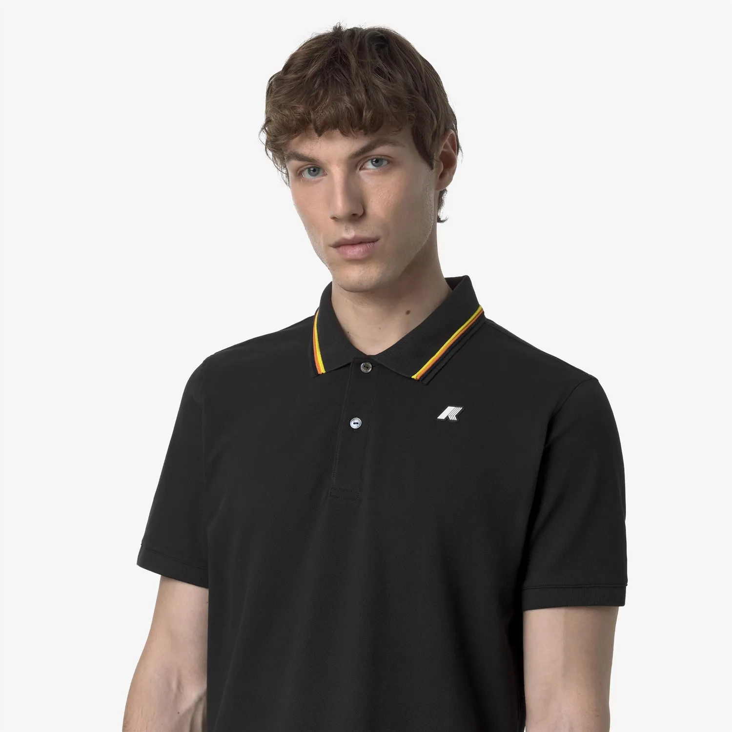 K-Way Jud Pique Slim polo barbati negru Pure elastic