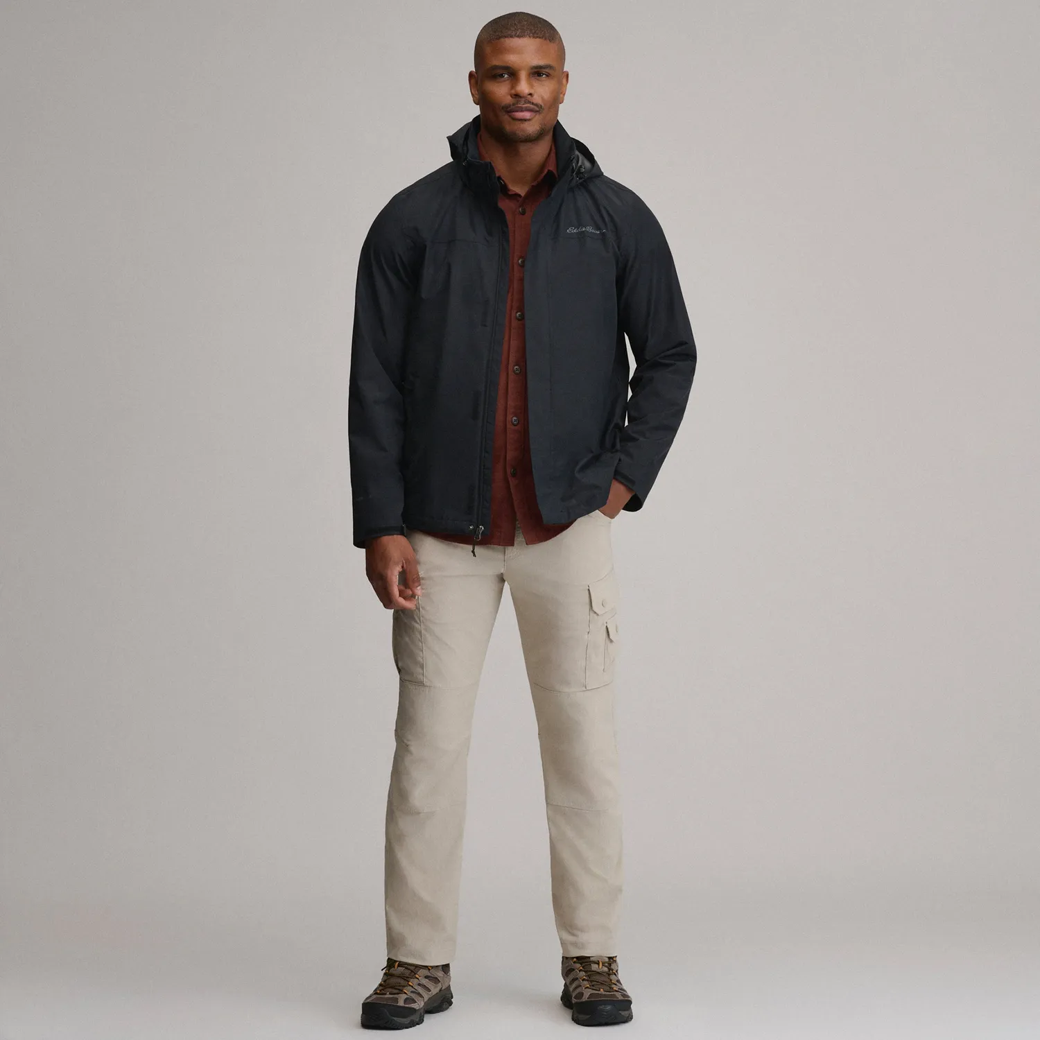 Eddie Bauer Rainfoil geacă ploaie neagră impermeabilă