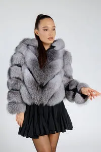 Mareus 379 haină blană vulpe Grey Frost 3in1