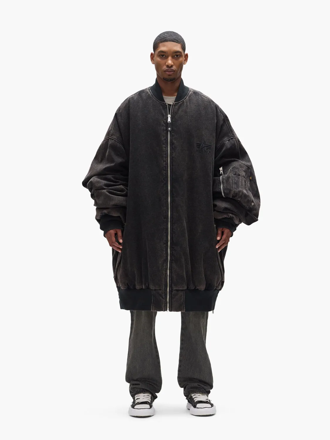 Alpha Industries Purple Giant geacă bomber negru reversibilă