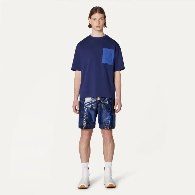 K-Way Leobem Camou pantaloni scurti cargo albastri impermeabili