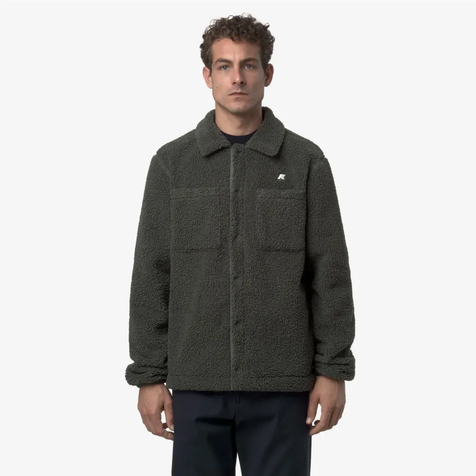K-Way Cameron Sherpa Polar geacă fleece verde-negru căldură medie