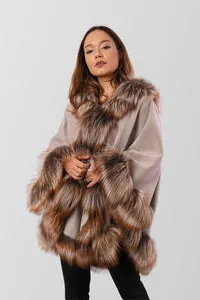 Mareus Brown Frost 80 capa casmir dama cu vulpe