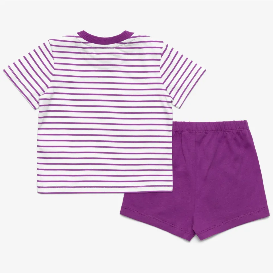 K-Way Pete Set Stripes Jersey set copii alb-violet 6-24M
