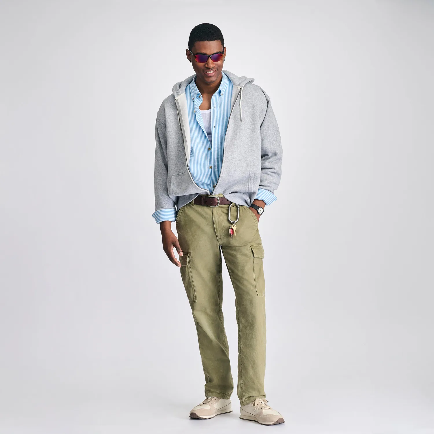 Eddie Bauer Interbay pantaloni cargo barbati Light Khaki bumbac