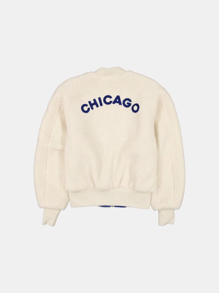 Alpha Industries Chicago Cubs x New Era geaca bomber dama crem sherpa