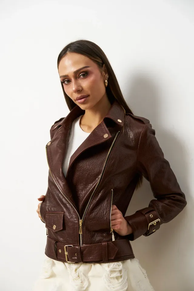 Mareus geaca piele Amber Cognac 624 maro 55 cm